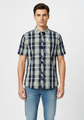 Chemise manches courtes à carreaux Homme Chemise manches courtes à carreaux Homme