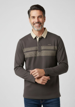 Polo Homme imprimé marron