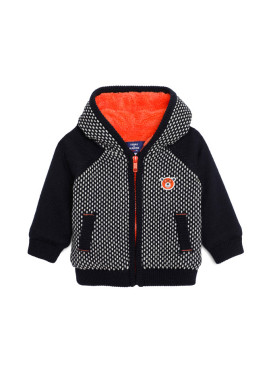 Gilet tricot doublé sherpa bleu marine Garçon Gilet tricot doublé sherpa bleu marine Garçon