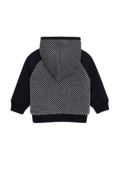 Gilet tricot doublé sherpa bleu marine Garçon