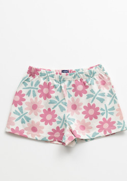 Ensemble tee-shirt et short 100% coton à motif bébé fille
