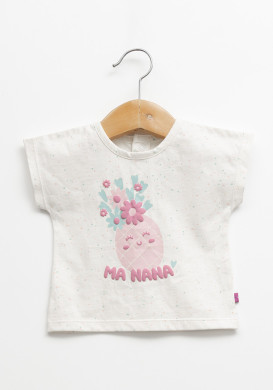 Ensemble tee-shirt et short 100% coton à motif bébé fille Ensemble tee-shirt et short 100% coton à motif bébé fille