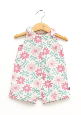 Ensemble salopette imprimée et tee-shirt 100% coton bébé fille Ensemble salopette imprimée et tee-shirt 100% coton bébé fille
