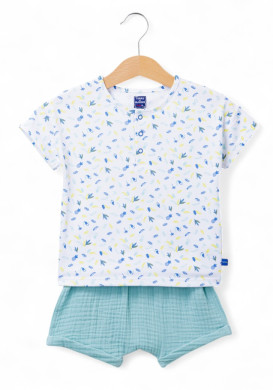Ensemble short et tee-shirt bébé 100% coton Ensemble short et tee-shirt bébé 100% coton