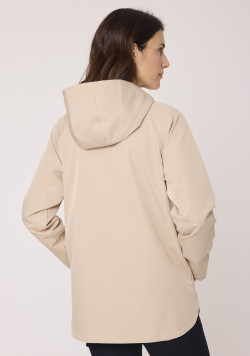 Parka courte avec capuche beige femme