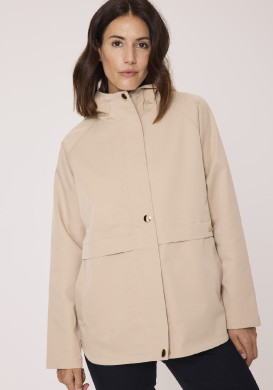 Parka courte avec capuche beige femme Parka courte avec capuche beige femme