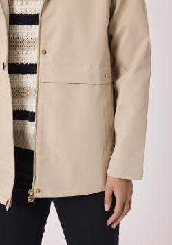Parka courte avec capuche beige femme