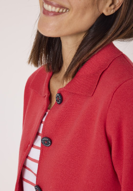 Gilet boutonné rouge femme Gilet boutonné rouge femme