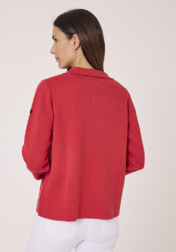 Gilet boutonné rouge femme