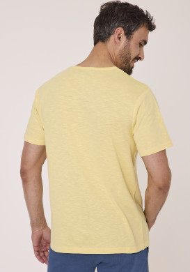 Tee-shirt jaune homme 100% coton