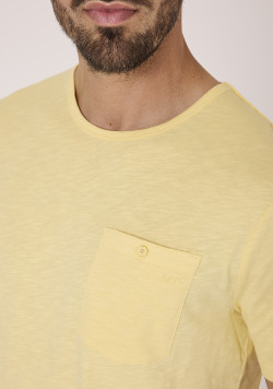 Tee-shirt jaune homme 100% coton