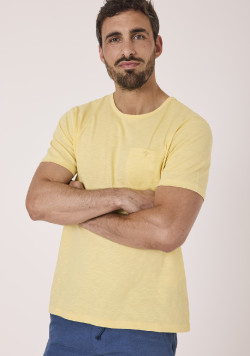 Tee-shirt jaune homme 100% coton