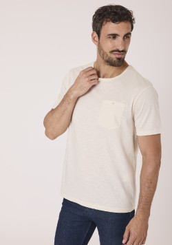 Tee-shirt grège homme 100% coton