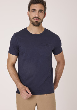Tee-shirt bleu homme 100% coton