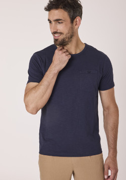 Tee-shirt bleu homme 100% coton
