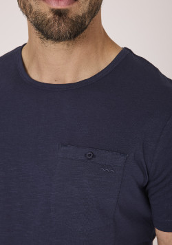 Tee-shirt bleu homme 100% coton