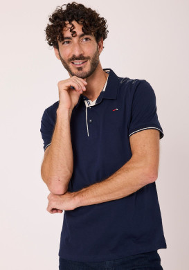 Polo 100% coton bleu marine homme Polo 100% coton bleu marine homme