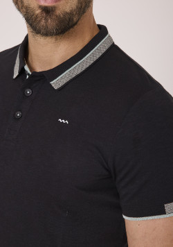 Polo 100% coton noir homme