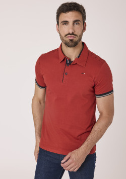 Polo 100% coton rouille homme