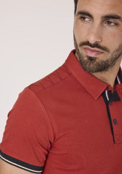 Polo 100% coton rouille homme