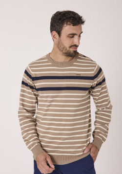 Pull maille rayée homme