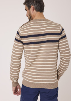 Pull maille rayée homme