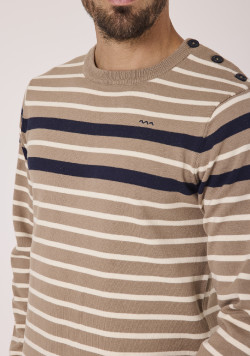 Pull maille rayée homme