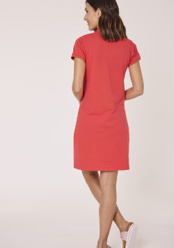 Robe polo à manches courtes corail femme