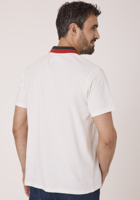 Polo manches courtes blanc homme