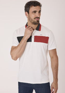 Polo manches courtes blanc homme