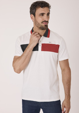 Polo manches courtes blanc homme