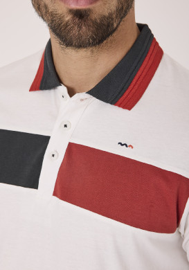 Polo manches courtes blanc homme