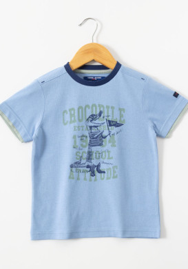 Tee-shirt manches courtes graphique bleu garçon Tee-shirt manches courtes graphique bleu garçon