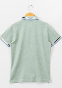 Polo manches courtes 100% coton vert garçon