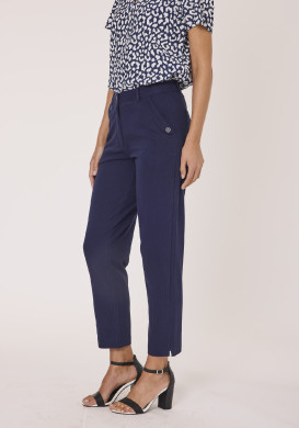 Pantalon fluide 7/8ème bleu femme