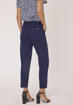 Pantalon fluide 7/8ème bleu femme