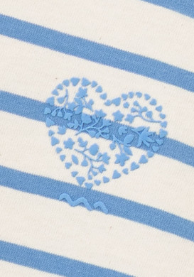Marinière manches courtes bleu fille