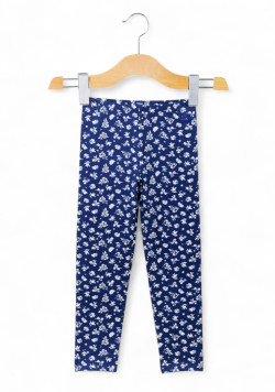 Legging long imprimé bleu marine fille