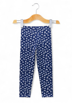 Legging long imprimé bleu marine fille