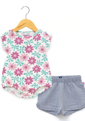 Ensemble body imprimé et short bébé fille Ensemble body imprimé et short bébé fille