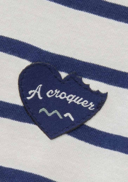 Robe effet 2-en-1 marinière bleue fille