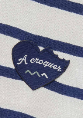 Robe effet 2-en-1 marinière bleue fille Robe effet 2-en-1 marinière bleue fille