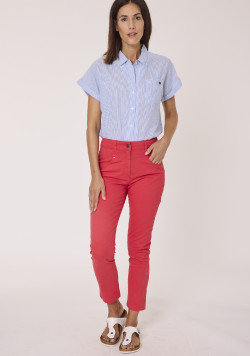 Pantalon 7/8ème rouge femme