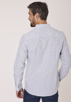 Chemise manches longues imprimée 100% coton homme