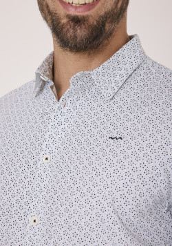 Chemise manches longues imprimée 100% coton homme