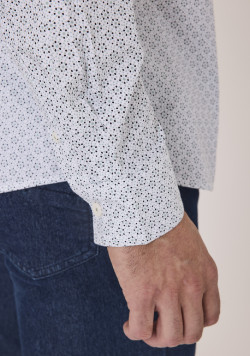 Chemise manches longues imprimée 100% coton homme