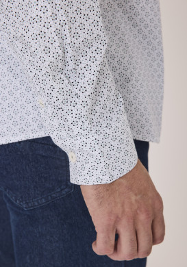 Chemise manches longues imprimée 100% coton homme Chemise manches longues imprimée 100% coton homme