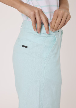 Pantacourt en lin Femme Bleu clair