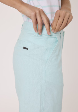 Pantacourt en lin Femme Bleu clair