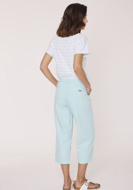 Pantacourt en lin Femme Bleu clair